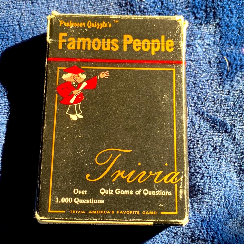 Vintage 1980s Famous People trivia cards set, hundreds of trivia questions